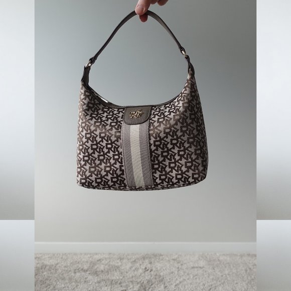 DKNY All Over Monogram Print Shoulder Bag - Picture 3 of 14